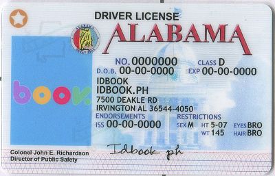 Medium Size America Alabama - High Quality Scannable ID