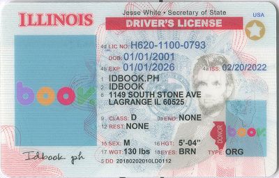 Medium Size America Illinois - High Quality Scannable ID
