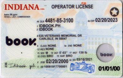 Medium Size America Indiana - High Quality Scannable ID
