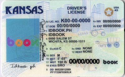 Medium Size America Kansas - High Quality Scannable ID
