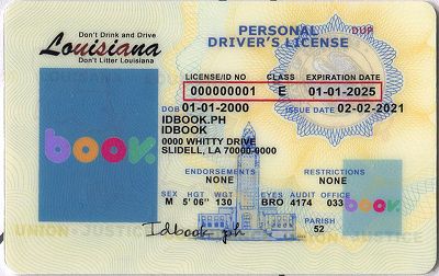 Medium Size America Louisiana - High Quality Scannable ID