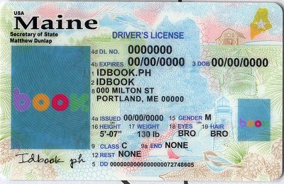 Medium Size America Maine - High Quality Scannable ID
