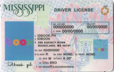 Medium Size America Mississippi - High Quality Scannable ID