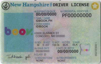 Medium Size America New Hampshire - High Quality Scannable ID