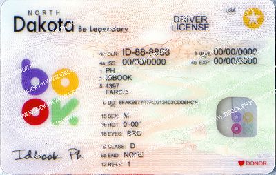 Medium Size America North Dakota - High Quality Scannable ID