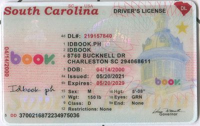 Medium Size America South Carolina - High Quality Scannable ID