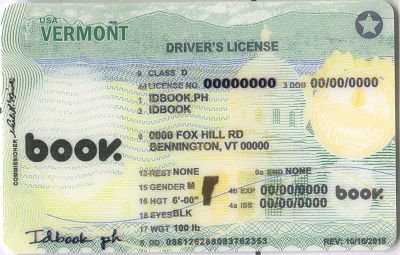Medium Size America Vermont - High Quality Scannable ID