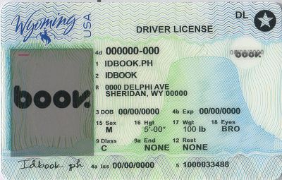 Medium Size America Wyoming - High Quality Scannable ID