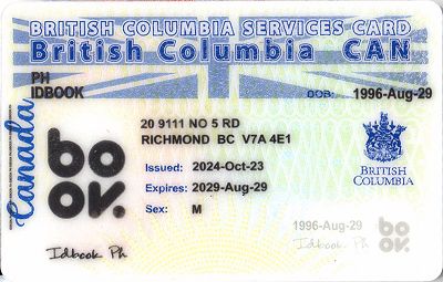 Medium Size Canada British Columbia (BC-SERVICES CARD) - High Quality Scannable ID